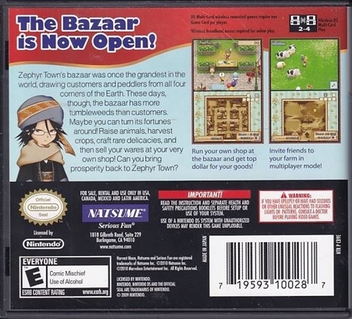 Harvest Moon DS Grand Bazaar - Amerikansk Version - Nintendo DS (A Grade) (Genbrug)